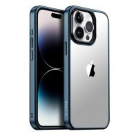 Чехол-накладка J-Case для iPhone 15 Pro Max (Тёмно-синий, прозрачный)