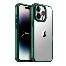 Чехол-накладка J-Case для iPhone 15 (Тёмно-зеленый, прозрачный)