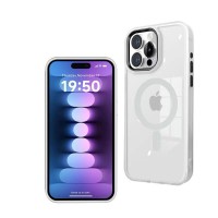 Чехол-накладка J-Case MagSafe для iPhone 15 Pro (Серый-прозрачный)