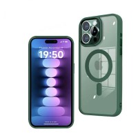 Чехол-накладка J-Case MagSafe для iPhone 15 (Темный -зеленый, прозрачный)