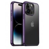 Чехол-накладка J-Case для iPhone 15 Pro (Тёмно-фиолетовый, прозрачный)