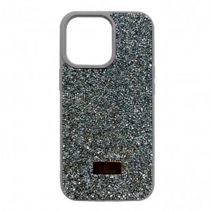 Чехол-накладка Swarovski для iPhone 14 Pro Max (серый)