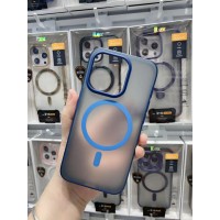 Чехол-накладка iLex ROMA MagSafe для iPhone 15 Pro Max (Матовый - синий)