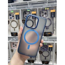 Чехол-накладка iLex ROMA MagSafe для iPhone 15 Pro (Матовый - синий)