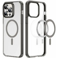 Чехол-накладка MUTURAL MagSafe для iPhone 15 Pro (Прозрачный-черный)