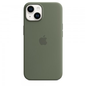 Накладка Silicone Case Magsafe для iPhone 14 (Olive)