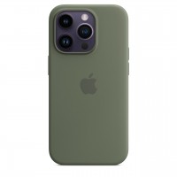 Накладка Silicone Case Magsafe для iPhone 14 Pro (Olive)