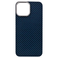 Чехол Carbon Aramid fiber iPhone 14Pro (синий)