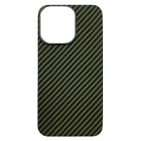 Чехол Carbon Aramid fider iPhone 14Pro (зеленый)
