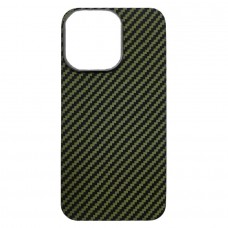 Чехол Carbon Aramid fiber iPhone 14Pro (зеленый)