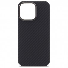 Чехол Carbon Aramid fiber Magsafe для iPhone 15 Plus (черный)