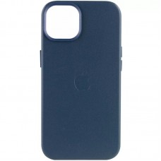 Накладка Leather Case Magsafe для iPhone 15 Pro (Indigo Blue)