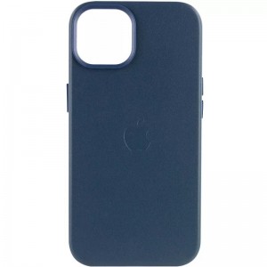 Накладка Leather Case Magsafe для iPhone 15 Pro (Pacific Blue)