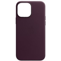 Накладка Leather Case Magsafe для iPhone 15 Plus (Dark Cherry)