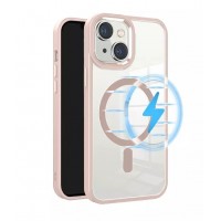 Чехол-накладка Clear Case MagSafe для iPhone 15 (Pink)