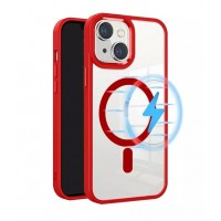 Чехол-накладка Clear Case MagSafe для iPhone 15 (Red)
