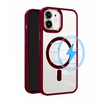 Чехол-накладка Clear Case MagSafe для iPhone 15 (Wine Red)
