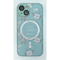 Чехол-накладка AG-Case Fashion Flowers для iPhone 15 (Зеленый)