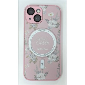 Чехол-накладка AG-Case Fashion Flowers для iPhone 15 (Розовый)