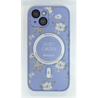 Чехол-накладка AG-Case Fashion Flowers для iPhone 15 (Фиолетовый)