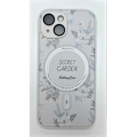 Чехол-накладка AG-Case Fashion Flowers для iPhone 15 (Белый)