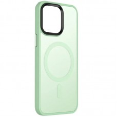 Чехол пластиковый MI CHOICE MagSafe для iPhone 13 Pro Max (Cветлый-зеленый)