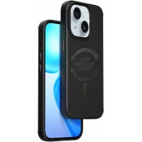 Чехол пластиковый WiWu Karbon Case MagSafe для iPhone 15 LCC-107 (черный)