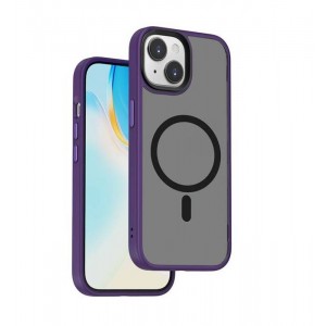 Чехол пластиковый WiWu Protective Case MagSafe для iPhone 15 FGG-011 (фиолетовый-прозрачный)
