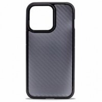 Чехол пластиковый Carbon Transparent для iPhone 15 Pro (черный)