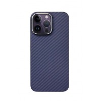 Чехол Carbon Big Hole Ring MagSafe iPhone 15 Pro (фиолетовый)