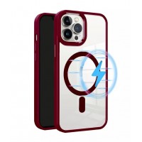Чехол-накладка Clear Case MagSafe для iPhone 15 Pro Max (Wine Red)