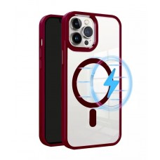 Чехол-накладка Clear Case MagSafe для iPhone 15 Pro Max (Wine Red)
