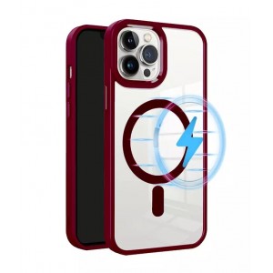 Чехол-накладка Clear Case MagSafe для iPhone 15 Pro (Wine Red)