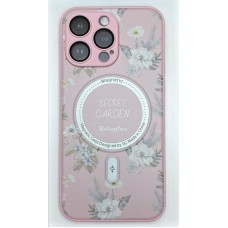 Чехол-накладка AG-Case Fashion Flowers для iPhone 15 Pro Max (Розовый)
