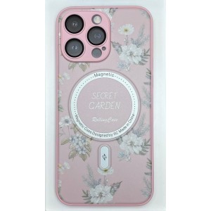 Чехол-накладка AG-Case Fashion Flowers для iPhone 15 Pro Max (Розовый)