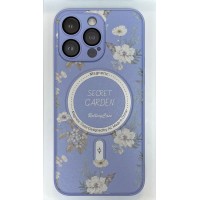 Чехол-накладка AG-Case Fashion Flowers для iPhone 15 Pro Max (Фиолетовый)