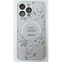 Чехол-накладка AG-Case Fashion Flowers для iPhone 15 Pro Max (Белый)
