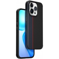 Чехол пластиковый WiWu Karbon Case MagSafe для iPhone 15 Pro LCC-107 (черный-синий)