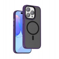 Чехол пластиковый WiWu Protective Case MagSafe для iPhone 15 Pro Max FGG-011 (фиолетовый-прозрачный)