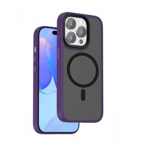 Чехол пластиковый WiWu Protective Case MagSafe для iPhone 15 Pro Max FGG-011 (фиолетовый-прозрачный)