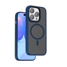 Чехол пластиковый WiWu Protective Case MagSafe для iPhone 15 Pro FGG-011 (синий-прозрачный)