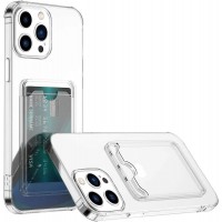 Чехол силиконовый Card Case для iPhone 15 Pro Max (прозрачный)