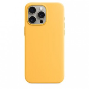 Накладка Silicone Case Magsafe для iPhone 15 Pro Max (Sunshine)