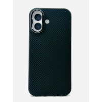 Чехол-накладка Carbon Big Hole MagSafe 600D для iPhone 16 (Черный)