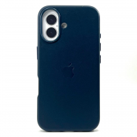 Накладка Leather Case MagSafe для iPhone 16 (Blue)