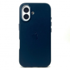 Накладка Leather Case MagSafe для iPhone 16 (Blue)