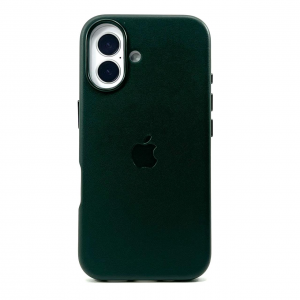 Накладка Leather Case MagSafe для iPhone 16 (Green)