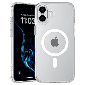 Чехол силиконовый MagSafe для iPhone 16 (Прозрачный)