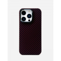 Чехол-накладка Carbon Ring MagSafe 1500D для iPhone 16 Pro (Красный)
