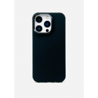 Чехол-накладка Carbon Big Hole MagSafe 1500D для iPhone 16 Pro (Черный)